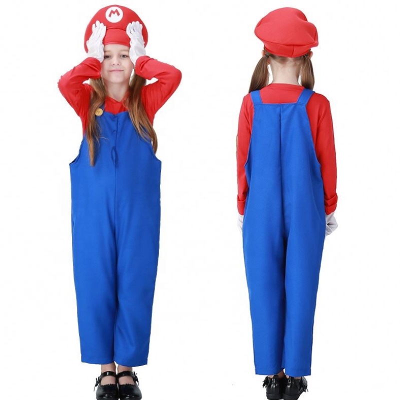 Heiße Halloween Cosplay Louis Game Bühne Kostüme Klempner Overalls Kinder Super Mario Bros Kostüme