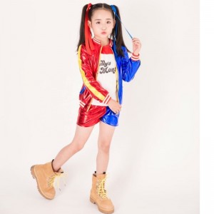 Neue heiße Verkauf von Cosplay -Kostümen X Suicide Squad Harley Quinn Back Strap Print Harley Quinn Cosplay Anime Kostüme für Mädchen