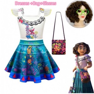 Mädchen Encanto Mirabel Cosplay Kostüm Kinder Karneval Geburtstag Prinzessin Kleid Kinder Encanto Kleider