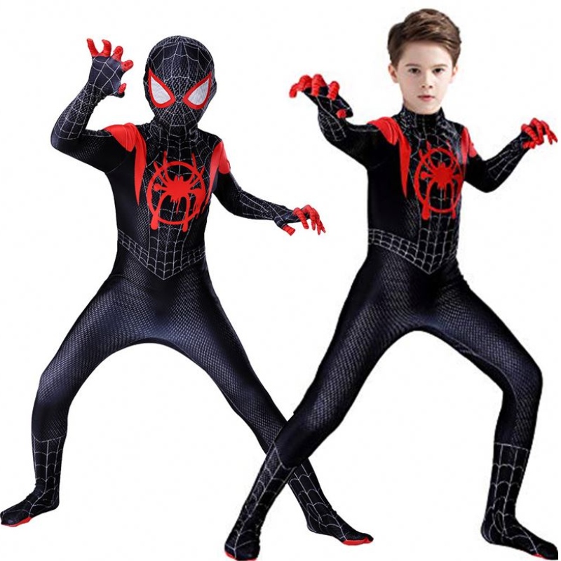 TV&Movie Cosplay Kostüm Zentai Spiderman Superhelden Bodysuit Spandex Anzug für Kinder Mitte gemacht