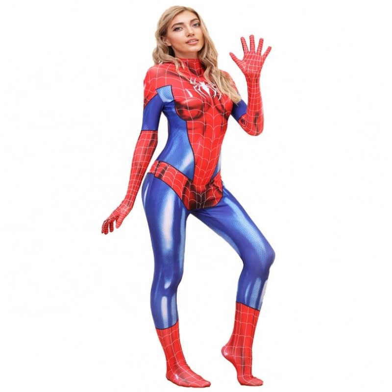 Großhandel Plus Size Halloween Prop Movie Performance Wear für Frau Spiderman Spiderwoman Kostüme Sets