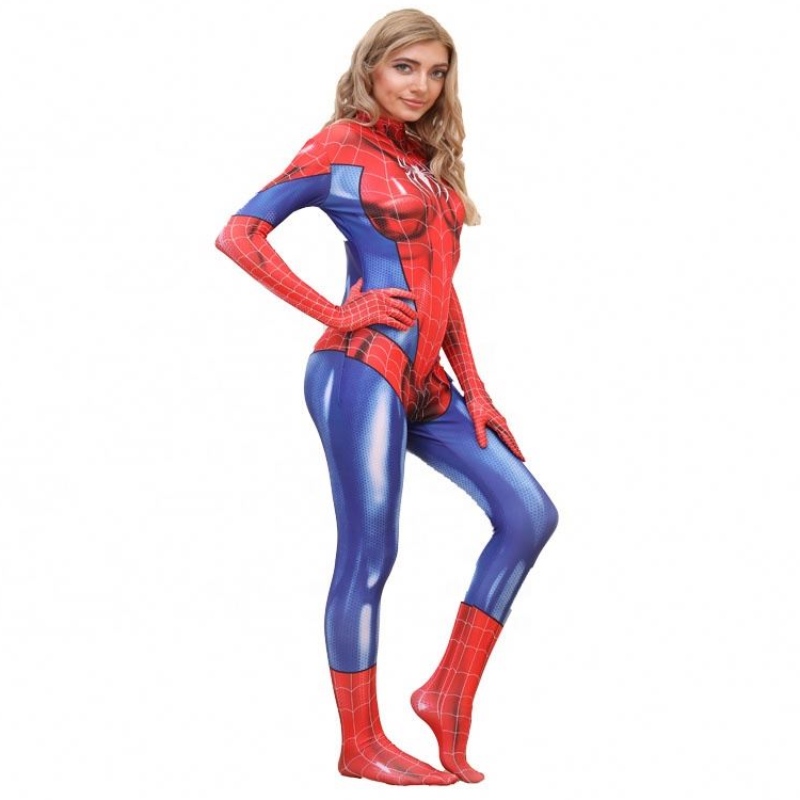 Großhandel Plus Size Halloween Prop Movie Performance Wear für Frau Spiderman Spiderwoman Kostüme Sets