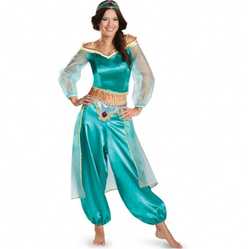 Spieluniformen Europa und die US -Halloween -Kostüme Cosplay sexy Aladdin Magic Lamp Jasmine Prinzessin Kleid