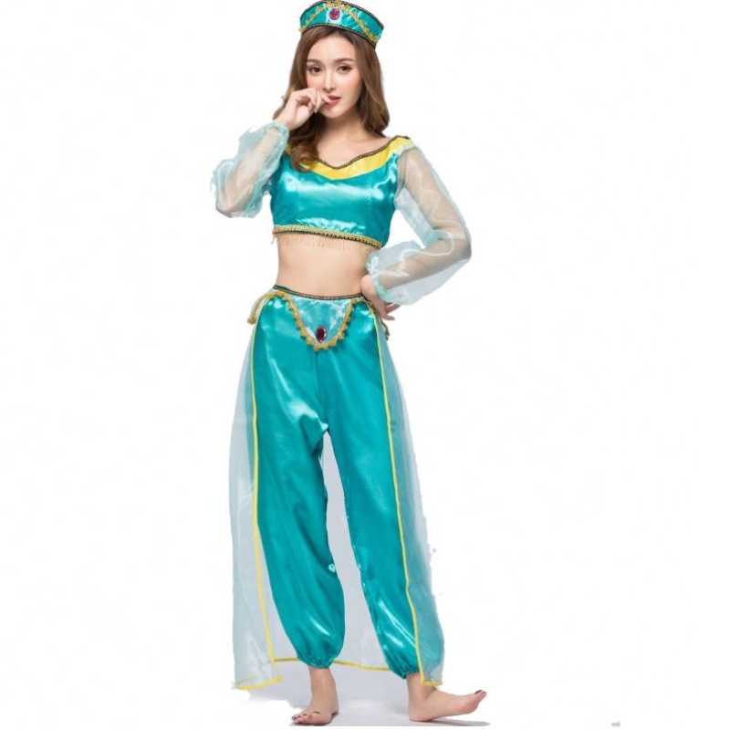 Spieluniformen Europa und die US -Halloween -Kostüme Cosplay sexy Aladdin Magic Lamp Jasmine Prinzessin Kleid