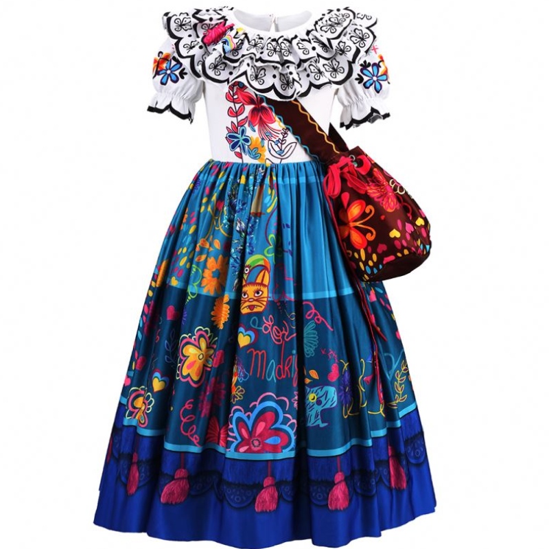 Baige Kinder Mirabel Madrigal Film Kostüm Halloween Carnival Cosplay Mädchen Geburtstagsfeier Prinzessin Encanto Kleider