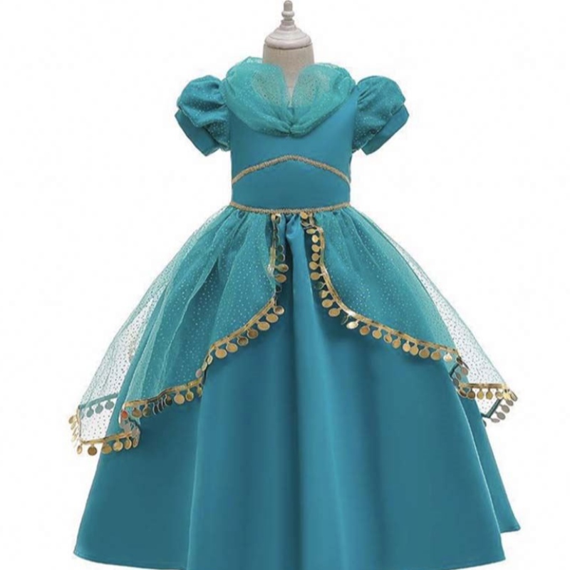 Halloween Little Girls Jasmine Prinzessin Kleid Aladdin Cosplay Prinzessin Jasmine für 2-10 Jahre HCAL-004