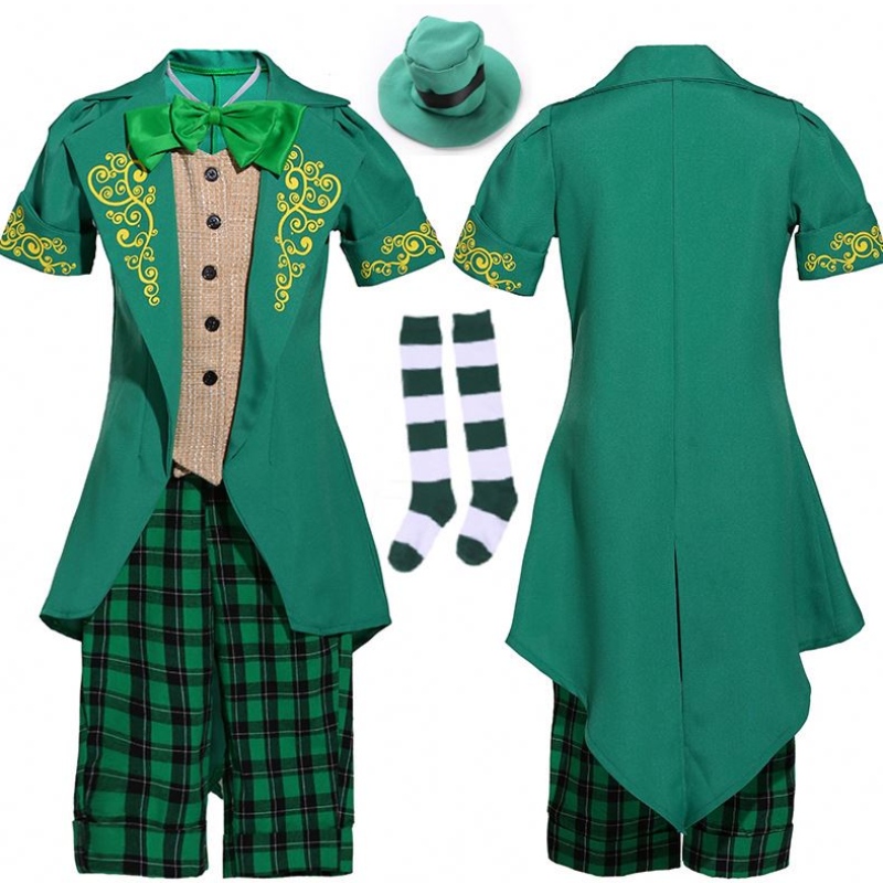 Kinder Halloween Irish Elf Performance Uniform Outfit St. Patrick 's Day Girl Leprepechaun Kostüm DGHC-089