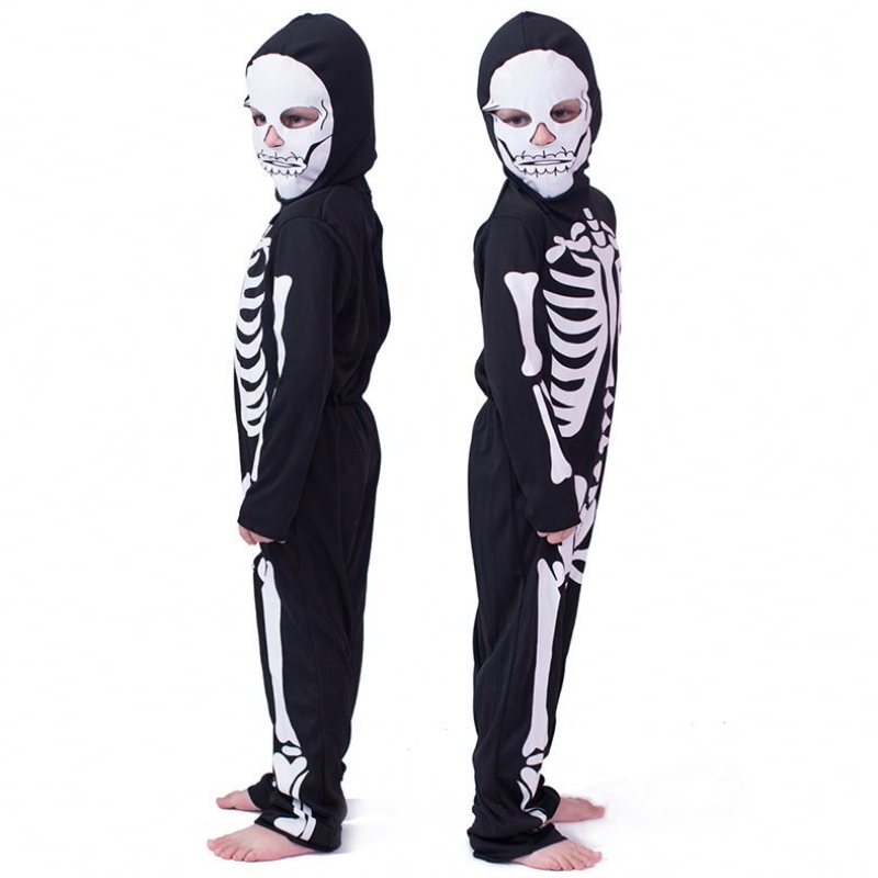 Halloween furchterregender Skelettmädchen Jungen Kinder Knochen Kostüm HCVM-002