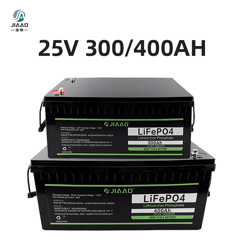 25V 300/400Ah wiederaufladbare LiFePO4 Lithium-Ionen-Batterie mit Bluetooth BMS