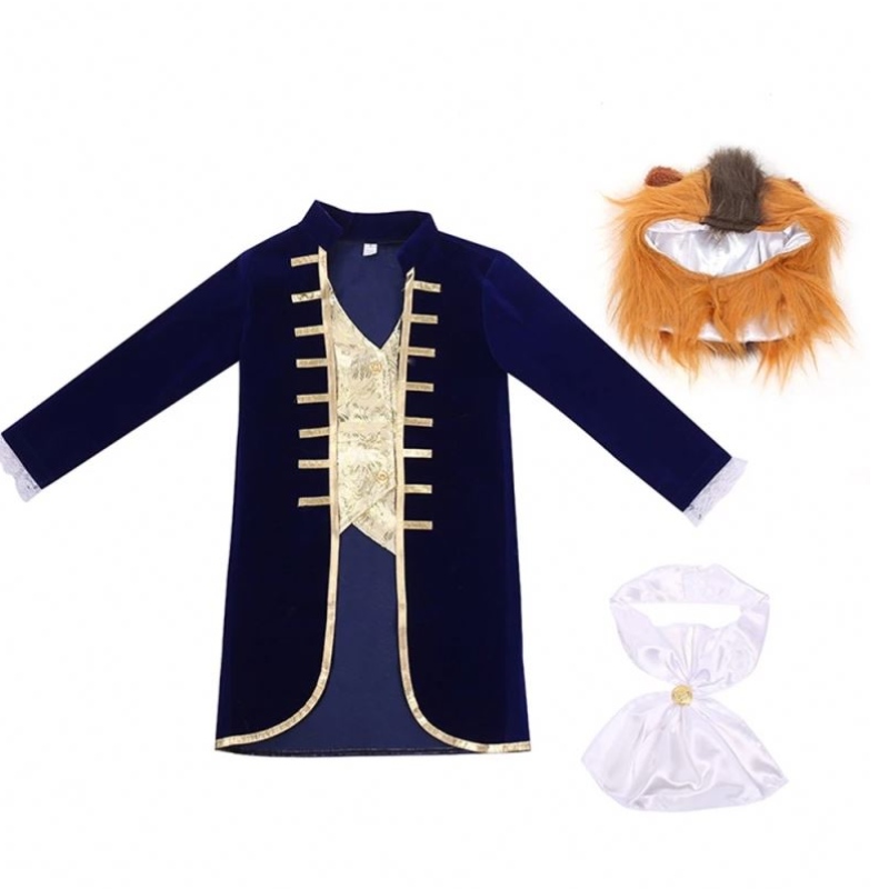 Baby Jungen Kleinkind Halloween Cosplay Beast Prince Kinder Prinz Kostüm mit Kopfbeziehung HCBL-014