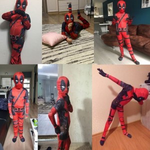 4-12y Boy Deadpoo Kostüm Kinder Cosplay Superhelden Kostüme Maske Anzug Jumpsuit Halloween Party Kostüm Karneval Show