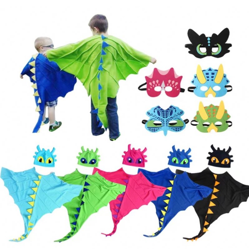 Kinder Halloween Kostüm Umhang mit Hut und Maske Dinosaurier Cosplay Cosplay Food Dress Up Party Gefälligkeiten