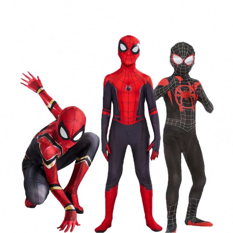 Hochwertige Spiderman -Kostüm Kostüm mit Erwachsener und Kid Halloween Kostüm rot schwarze Spandex 3D Cosplay Kleidung