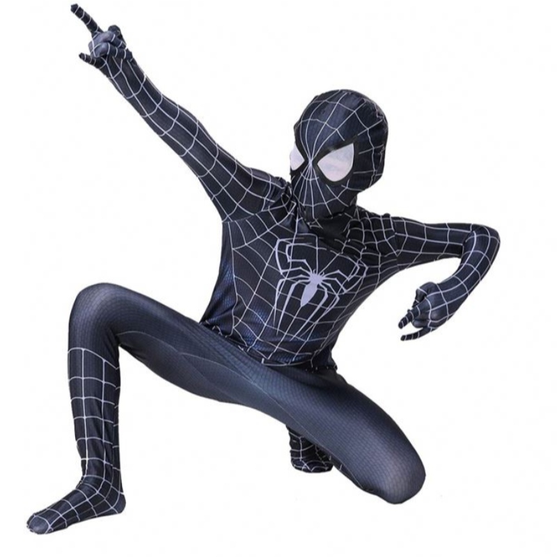 Hochwertige Spiderman -Kostüm Kostüm mit Erwachsener und Kid Halloween Kostüm rot schwarze Spandex 3D Cosplay Kleidung