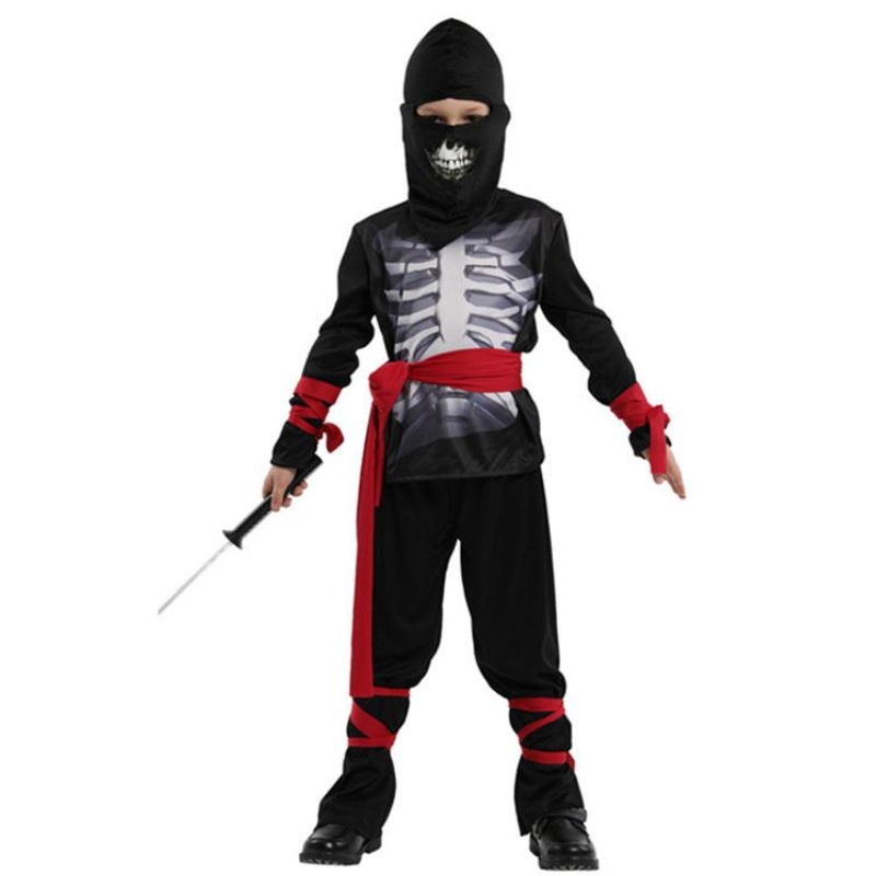 Halloween Children Boy Kostüm Karnevalskostüm Cosplay Skelett Ninja Kostüm