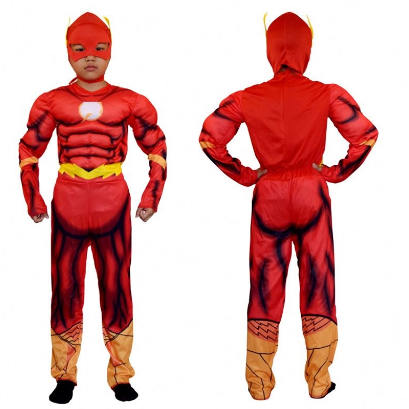 Boy 's Deluxe Flash Kostüm Kostüm für Kinder Fantasy Comics Film Carnival Party Halloween Flashman Cosplay Kostüme