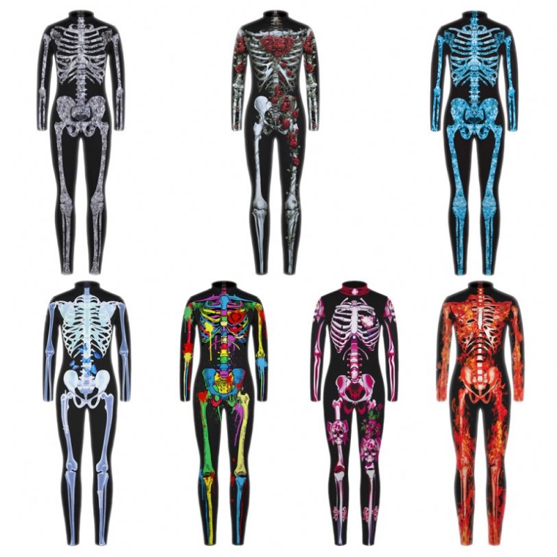 Halloween Scary Cosplay -Kostüme für Kinder Skelett Bodysuit Teufel Vampir Karneval Party Kleidung Schädel Kleid Jumpsuit