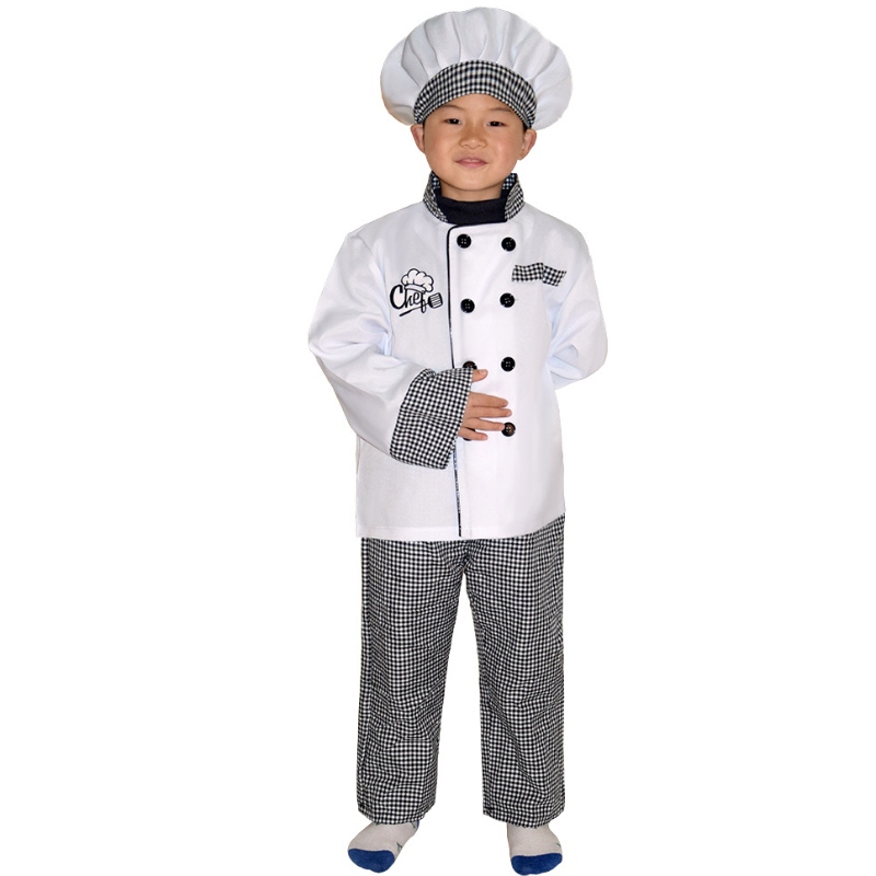 New Style Kids Chef Kostüm Halloween Party Cosplay -Kleidung Rollenspiele Girl 's und Boy' s Chef Apron Kostüm