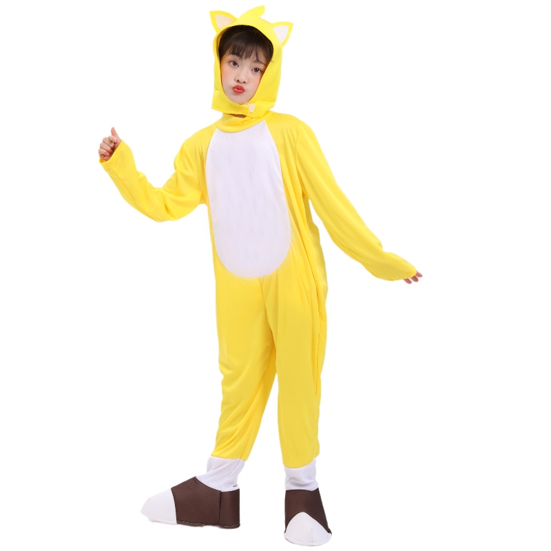 Großhandel Halloween Yellow Fox Tarrs Überschall Boy Kostüm Igel Sonic Suits Cosplay -Kostüm für Kinder