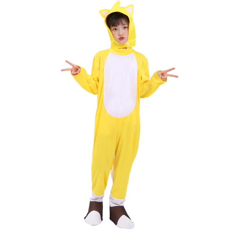 Großhandel Halloween Yellow Fox Tarrs Überschall Boy Kostüm Igel Sonic Suits Cosplay -Kostüm für Kinder