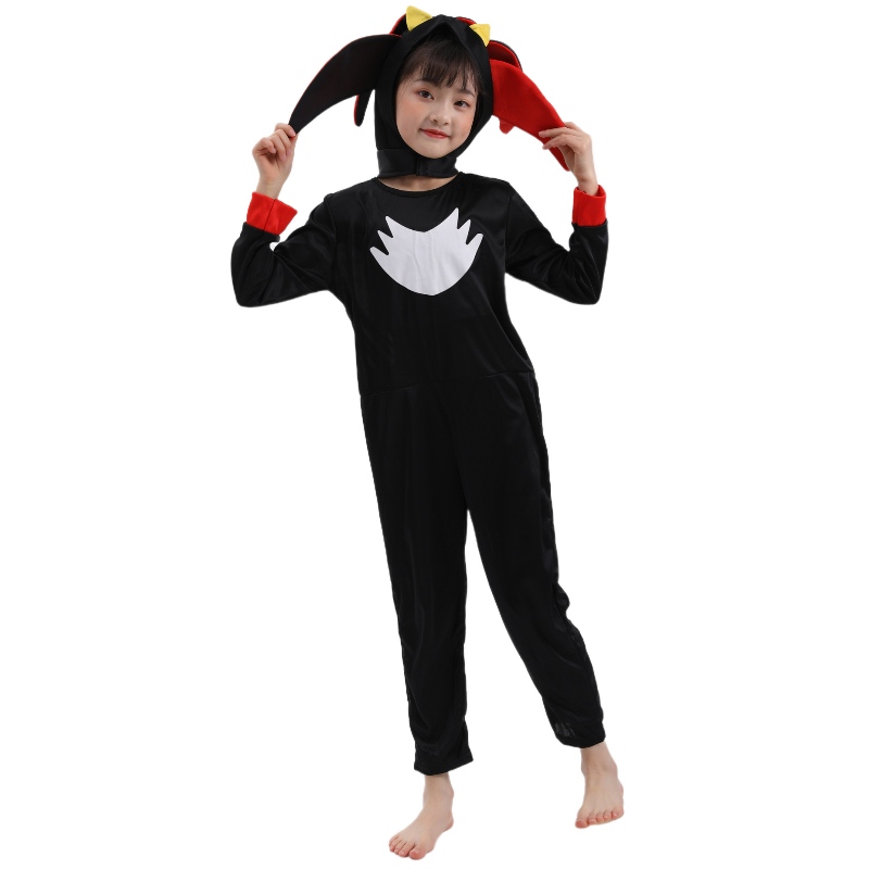 Heißer Verkauf überschonischer Kinder Super Black Sonic Black Shadow Charter Kostüm für Halloween
