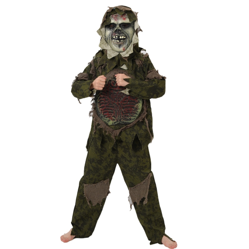 Kid 's Halloween Zombie Kostüm Cosplay Coy Monster Kostüm Horrormaske Zombie Kleidung