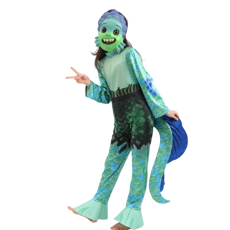 Neue Stil Kids Movie Sea Monster Cosplay Jumpsuit Jungen Luca Halloween Kostüme für Kinder