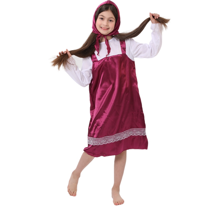 Heißer Verkauf süße zwei Stücke Little Red Riding Hood Kleid Halloween Kostüme für Mädchen