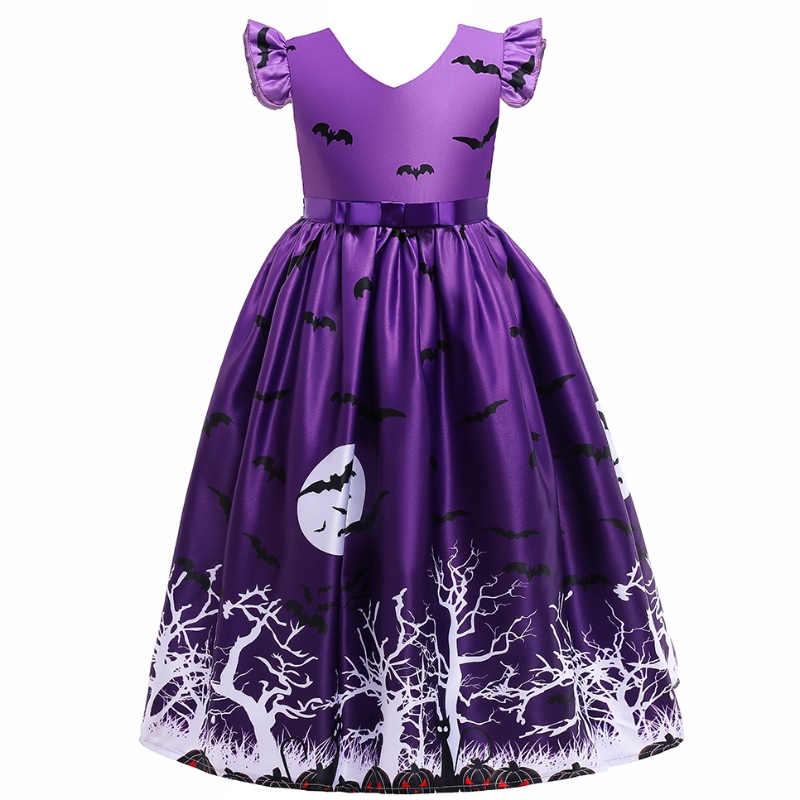 Kinder Girls Casual Kleid Fledermaus gedruckt Halloween Kostüm Kostüm Outfits