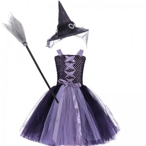 Amazon Hot Seller Novelties Child \'s Classic Witch Kostümkleid und Hut X-XXL