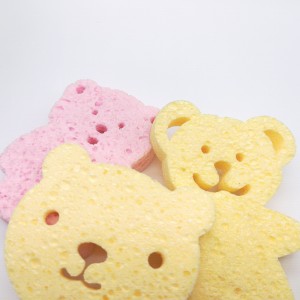 Kleiner Bärenform Reinigungsschwamm Magic Badeschwamm Cellulose Schwamm biologisch abbaubar