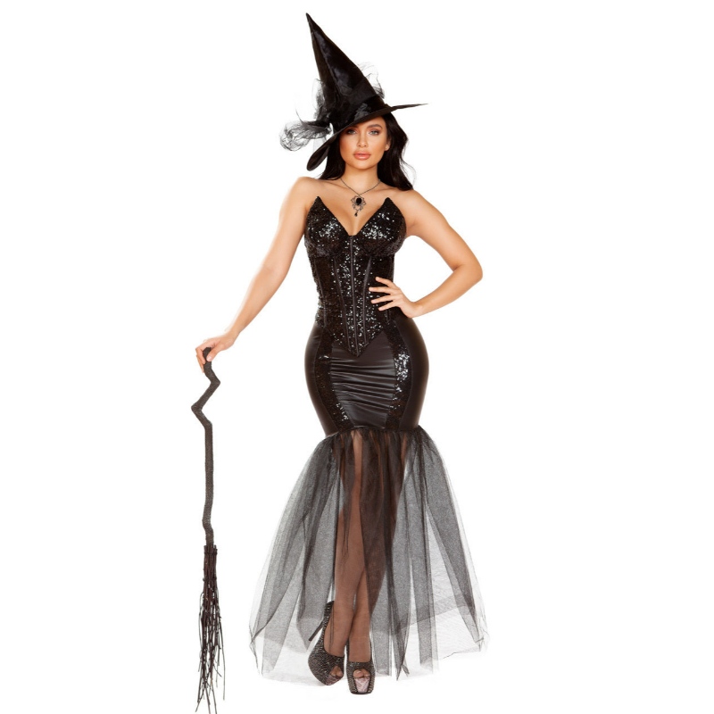 Hexe mit bösem Zauberkostüm