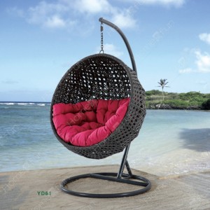 Im modernen Indoor-Stil schwingt hängender Eierstuhl im Freien Schaukeln Terrasse gewebter Rattan-Schaukel Garten weben hängender Eierstuhl