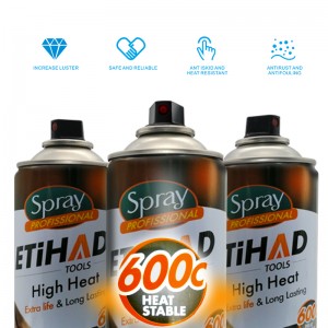 600 Celsius Hochtemperatur Schwarz und Silberfarbe Aerosol -Sprühfarbe stark hitzebeständiger Acrylsprühfarbe für Ofen BBQ