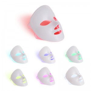 7 Farben Leichte tragbare Gesichts -LED -Gesichtsmaske Lichttherapie für den Heimgebrauch, LED -Licht -Therapie Gesichtsbehältermaske - blaues rotes Licht für Akne -Photonenmaske - Korea -PDT -Technologie für Akne -Reduktion