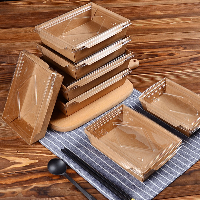 Umweltfreundlich benutzerdefinierte Großhandel biologisch abbaubare Faltsalat -Kraftpapier -Lunchboxen