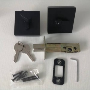 3602 quadratische Einzelzylinder -Deadbolt eine Seite Keyed Black Modern Modern Deadbolt Türschloss für Innen- und Außentüren