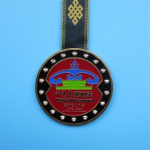 Auszeichnung Goldmedaille Buntes Emaille -Medaillon -Anhänger