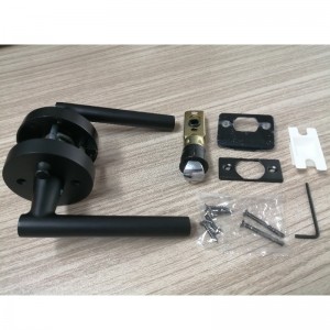 R7506 Schwarzer Türgriff Hebel mit modernem modernem, schlankem Runddesign für Heimschlafzimmer oder Badezimmer Privatsphäre, schlüssellose Türschloss