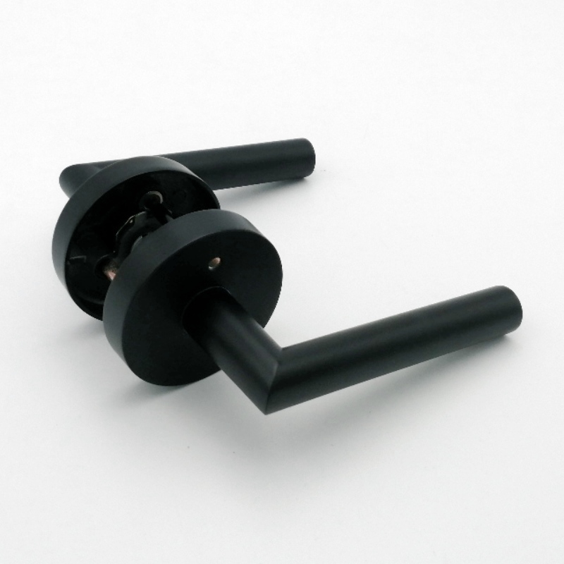 R7505 Türgriffe schwarze, Privatsphäre Türhebel -Innenraum für Schlafzimmerbadezimmer, modernes schlankes modernes Design Heavy Duty Türhebel mit Schloss