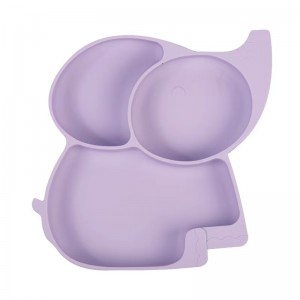 Saugteller für Babys Silikon Elefanten Teller Komplementäres Essen Set für Säuglinge Elefant BPA kostenlos Baby Dinner Bowl Silikon Custom Color Akzeptable Abendessen geteiltes Teller für Kinder