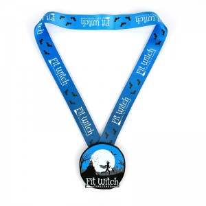 7/8-Zoll-Matte Black Metall-Medaille Halloween Luminous Night Medaille