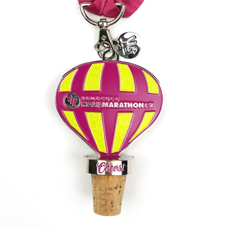 Custom Halb Marathon Medaillen Wein Weinbergflaschen -Stopper Medaille