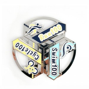 Die Gussmedaillen Gold Metal Award 3D Triathlon Medaillenmedaille Medaille