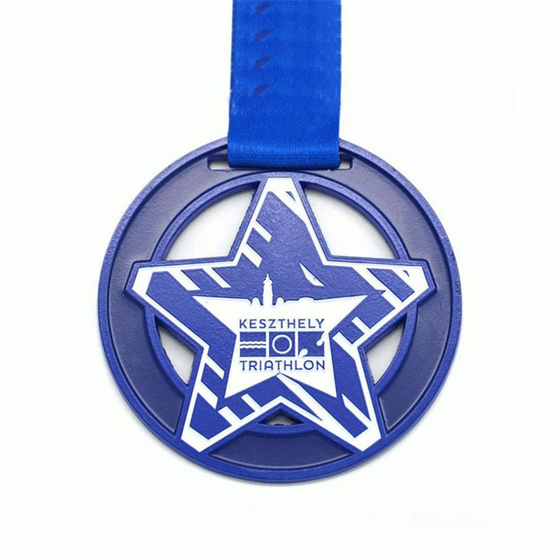 Benutzerdefinierte Metallgravierte kühle Sport Emaille Medaille Triathlon Medaillen 3D