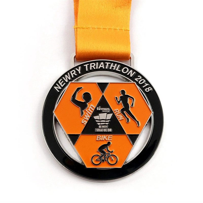 Championmedaille Custom Antique Medaille Rebin Design 3D -Triathlonmedaille