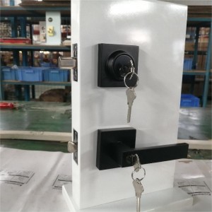 Square -Eingangshebel mit einem einzigen Zylinder Set, gleichermischer Kombi -Türschloss, Hochleistungs -Eingangstür -Schlosser, mattschwarze 1 Pack