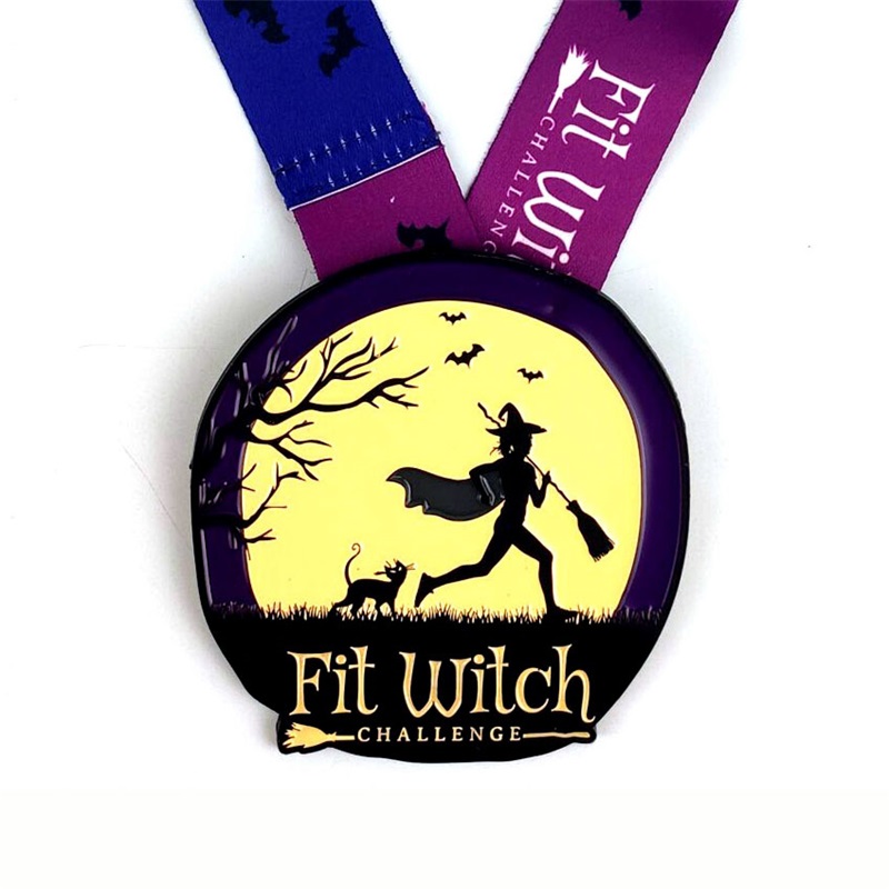 Customized Metal 3D -Medaillen für Sportveranstaltungen mit Band Anhänger Luminous Metal Sport Medaille Halloween Shine in the Dark Medal