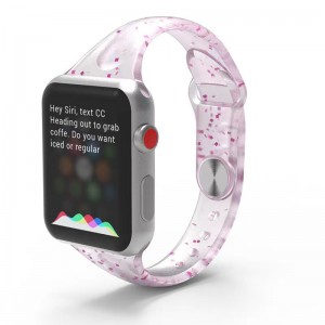 Glitzer -Silikonarmband Silikongurt -Uhrenband