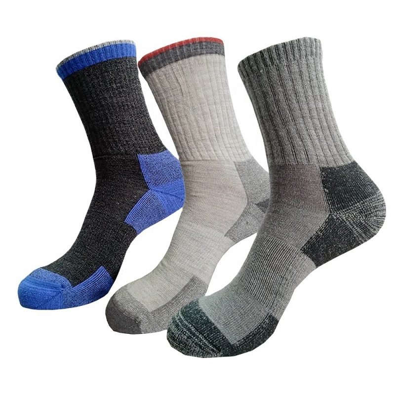 Winter Premium Marino Wolle Mikro -Crew -Socken Wärme Merino Wolle Running Socken